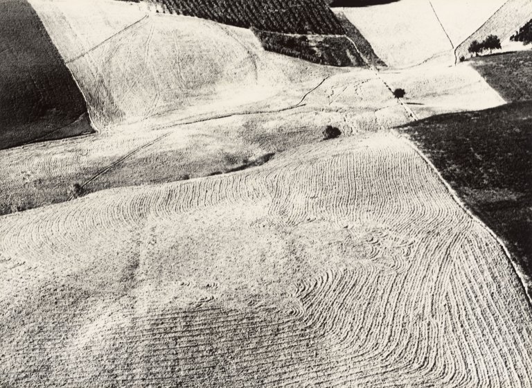 Auf diesem Bild ist das folgende Kunstwerk zu sehen: Mario Giacomelli. Aus der Serie „Metamorfosi della terra“. 1970er–Jahre.
