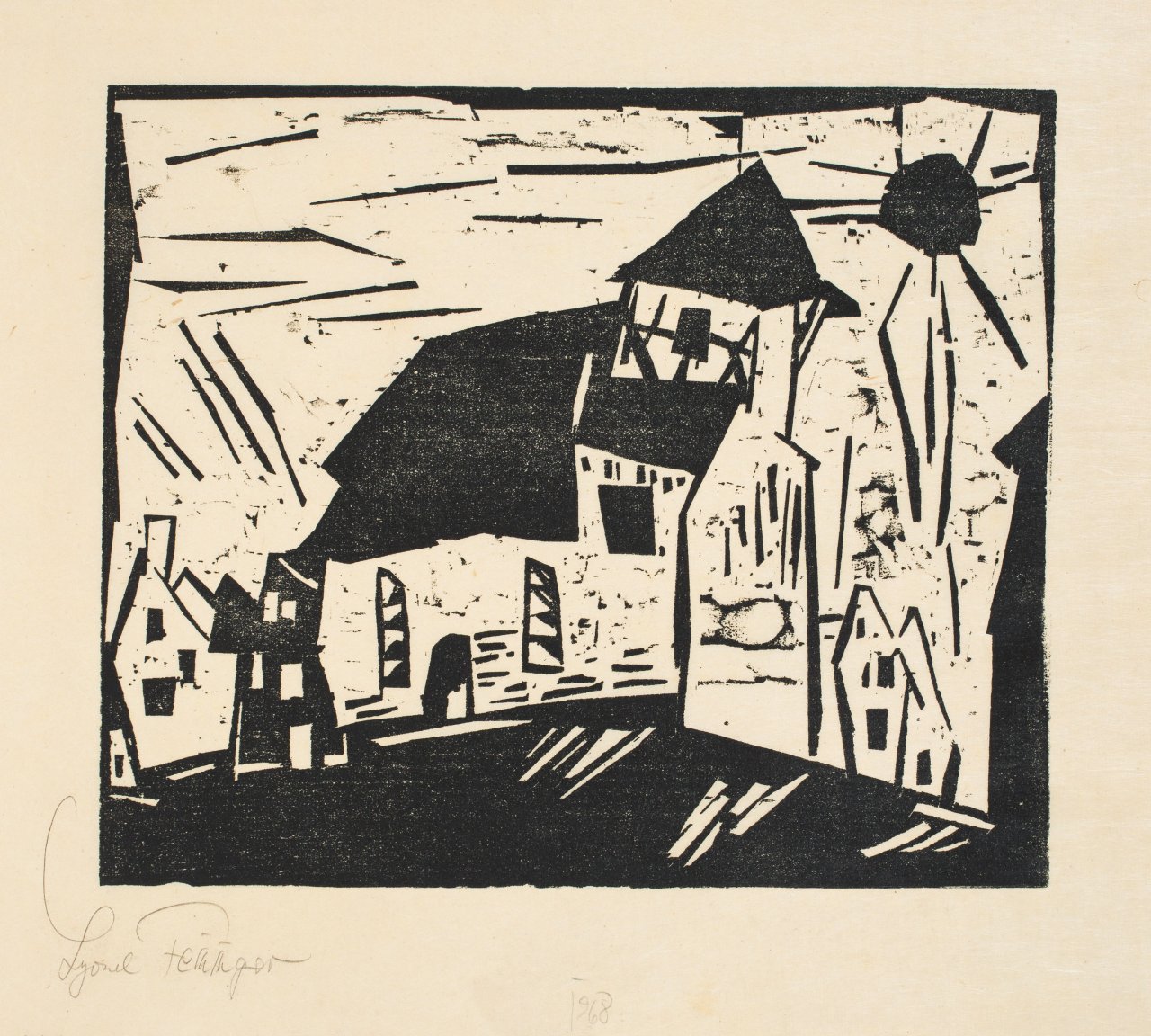 Auf diesem Bild ist das folgende Kunstwerk zu sehen: Lyonel Feininger. „Vollersroda“. 1819.