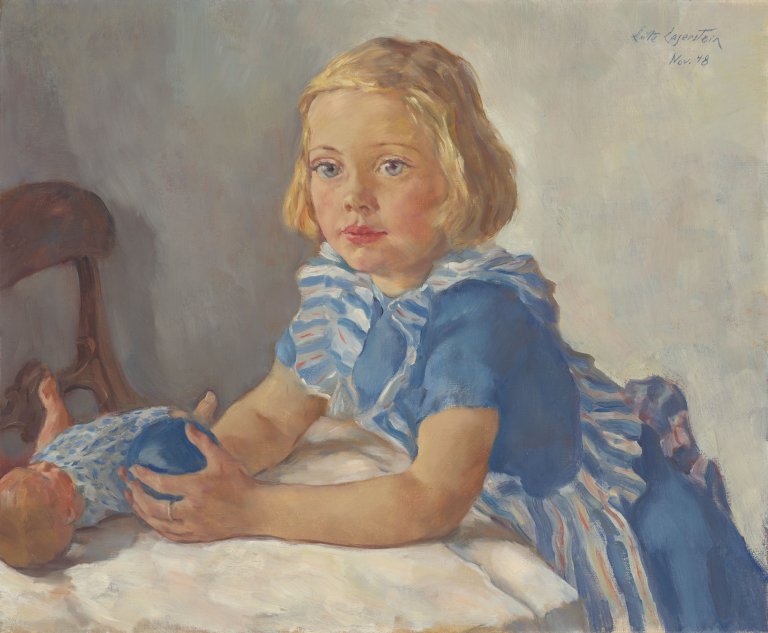 Auf diesem Bild ist das folgende Kunstwerk zu sehen: Lotte Laserstein. „Porträt Ulla Prag“. 1948.