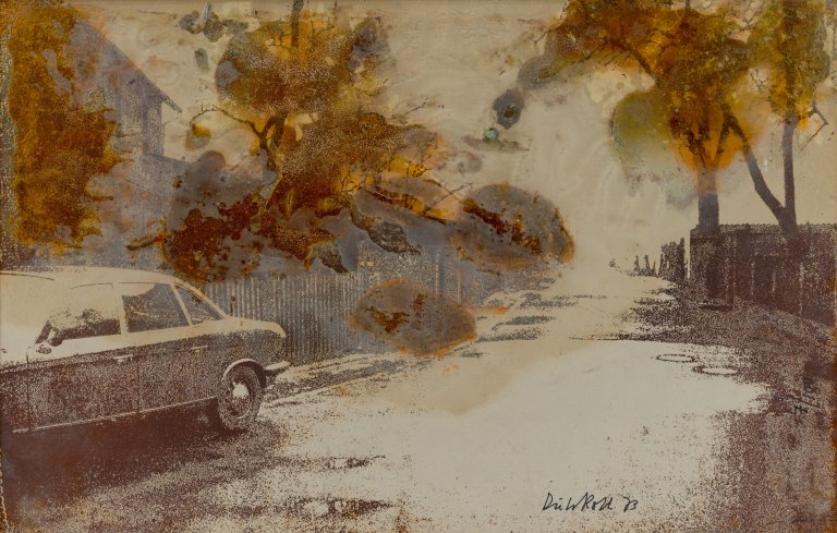 Auf diesem Bild ist das folgende Kunstwerk zu sehen: Dieter Roth. „in oelper scheperts (Braunschweiger Landschaft mir Käsebäumen)“. 1973.