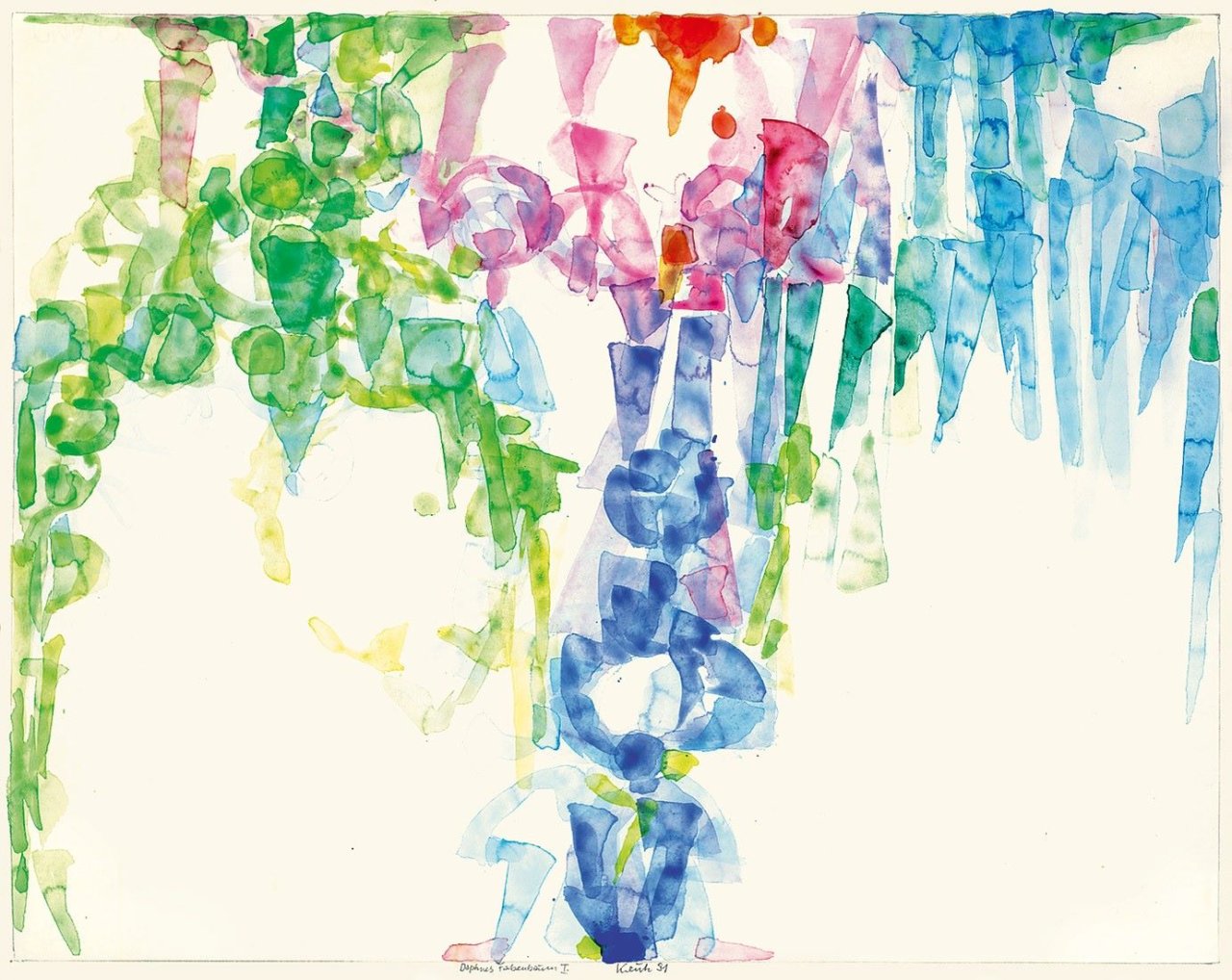 Auf diesem Bild ist das folgende Kunstwerk zu sehen: Heinz Kreutz. „Daphnes Farbenbaum I“. 1991.