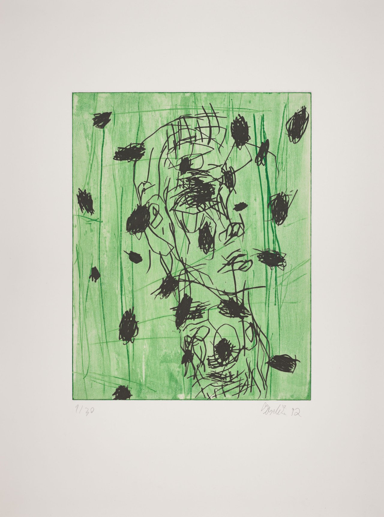 Auf diesem Bild ist das folgende Kunstwerk zu sehen: Georg Baselitz. „Klopfkopf“. 1991/92.