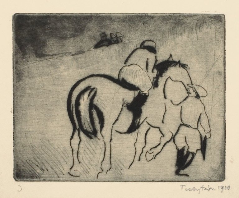 Auf diesem Bild ist das folgende Kunstwerk zu sehen: Max Pechstein. „Jockei“. 1910.