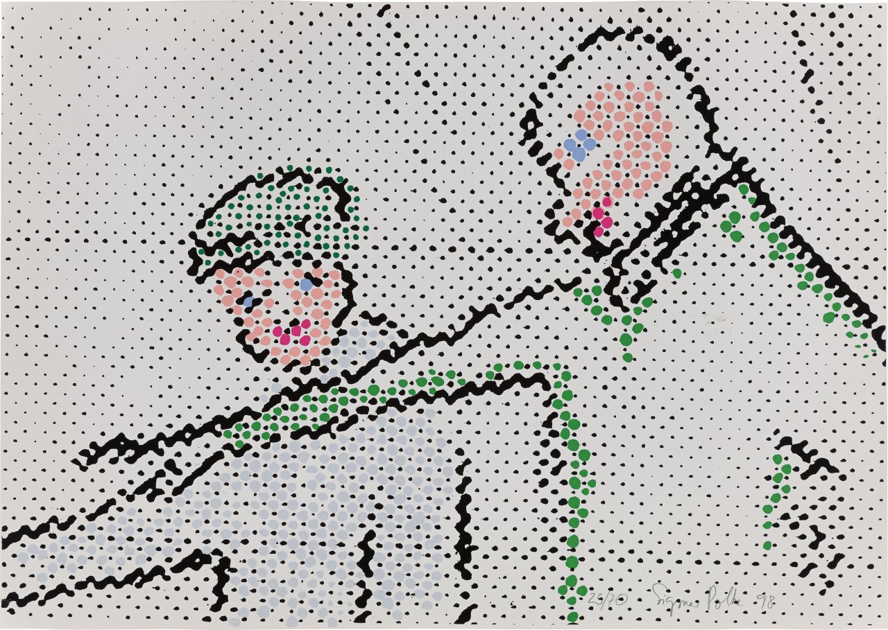 Auf diesem Bild ist das folgende Kunstwerk zu sehen: Sigmar Polke. „Ortsbestimmung“. 1998.