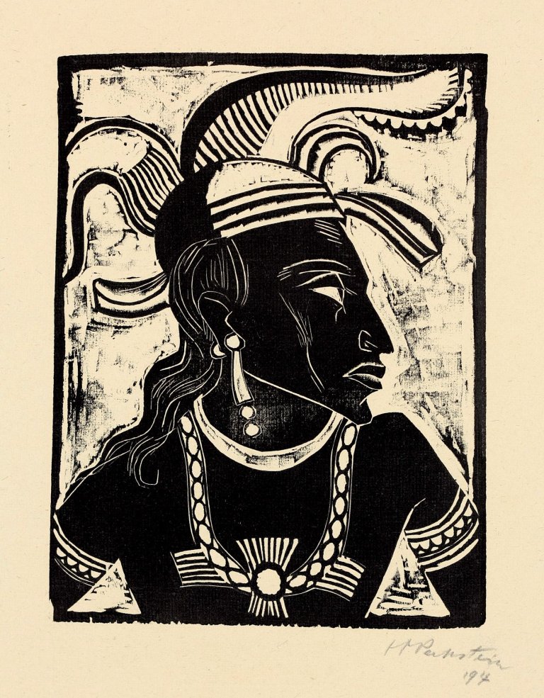 Auf diesem Bild ist das folgende Kunstwerk zu sehen: Max Pechstein. „Exotische Köpfe I“. 1917.