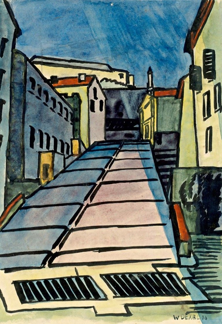 Auf diesem Bild ist das folgende Kunstwerk zu sehen: Walter Dexel. „Die Rampe“. 1916.