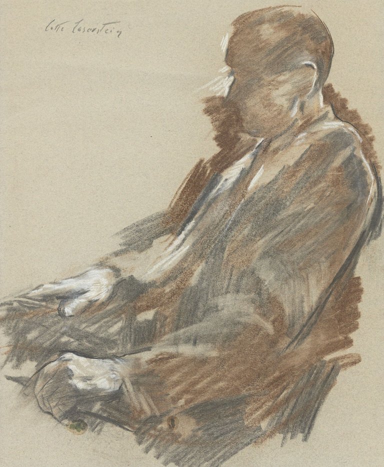 Auf diesem Bild ist das folgende Kunstwerk zu sehen: Lotte Laserstein. Männliches Porträt (Walter Lindenthal). 1940er-Jahre.