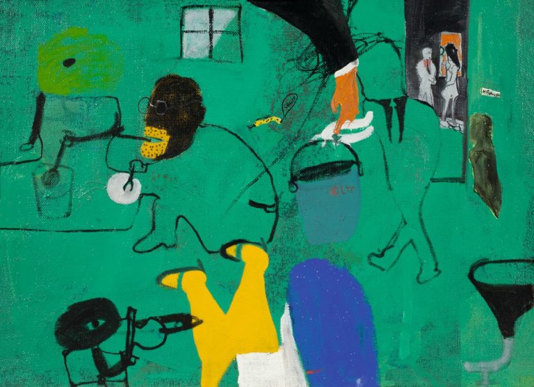 Auf diesem Bild ist das folgende Kunstwerk zu sehen: Heimrad Prem. „Puppenunfall“. 1966.