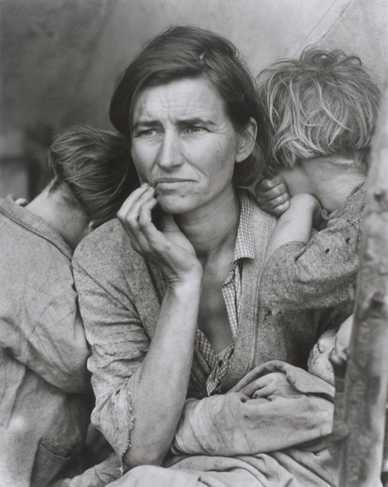 Auf diesem Bild ist das folgende Kunstwerk zu sehen: Dorothea Lange. Migrant Mother, Nipomo, California, March. 1936.