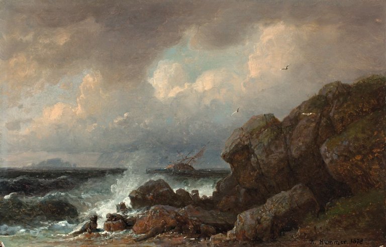 Auf diesem Bild ist das folgende Kunstwerk zu sehen: Carl Robert Kummer. „Stürmische See“. 1878.