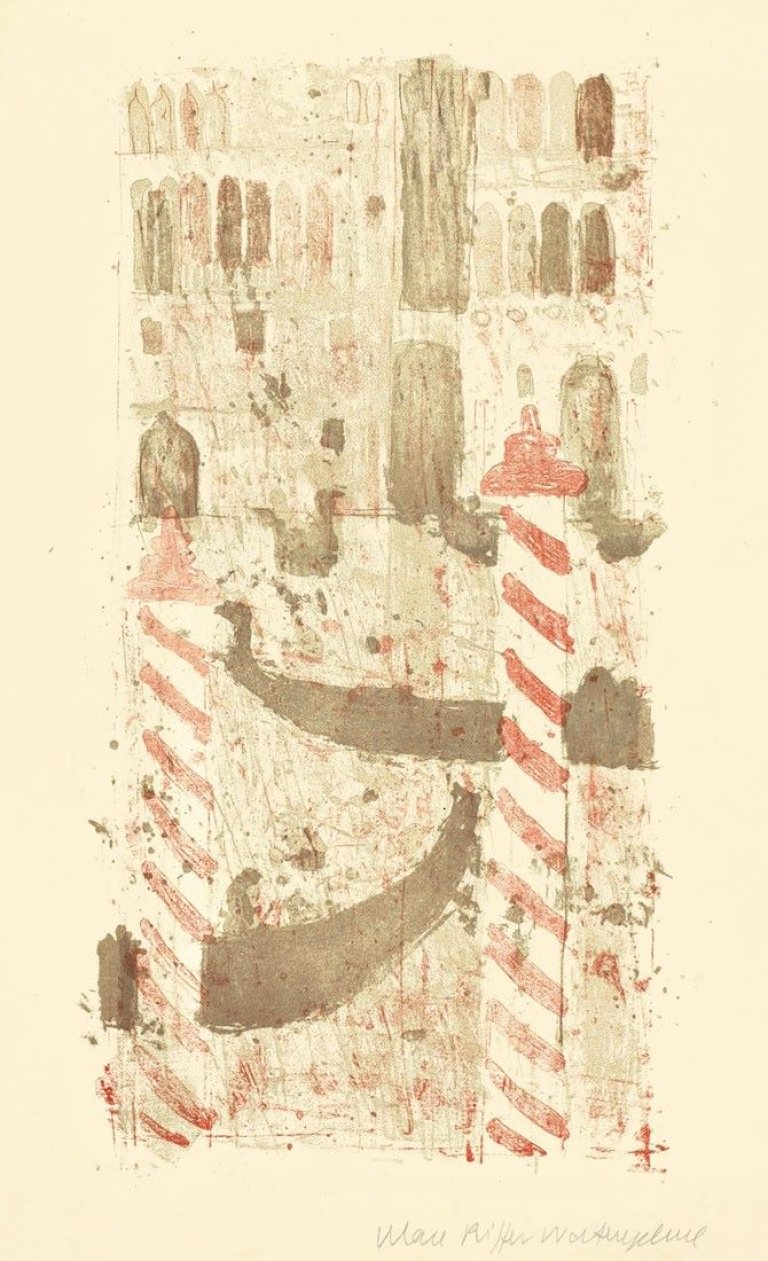 Auf diesem Bild ist das folgende Kunstwerk zu sehen: Max Peiffer Watenphul. „Venedig, am Canal Grande“. 1955.
