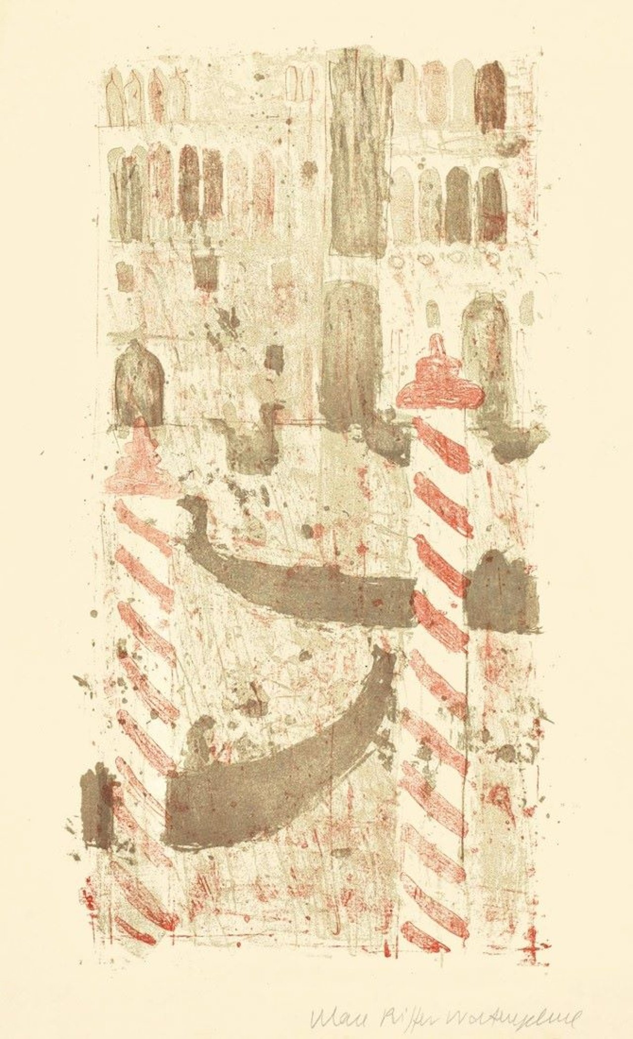 Auf diesem Bild ist das folgende Kunstwerk zu sehen: Max Peiffer Watenphul. „Venedig, am Canal Grande“. 1955.