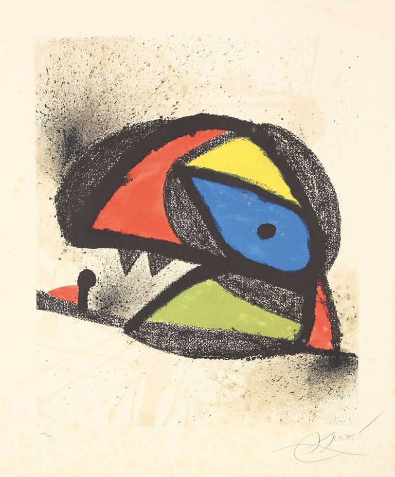Auf diesem Bild ist das folgende Kunstwerk zu sehen: Joan Miró. „Affiche pour l'exposition „Homentage a J. Torres Clavé“. 1980.