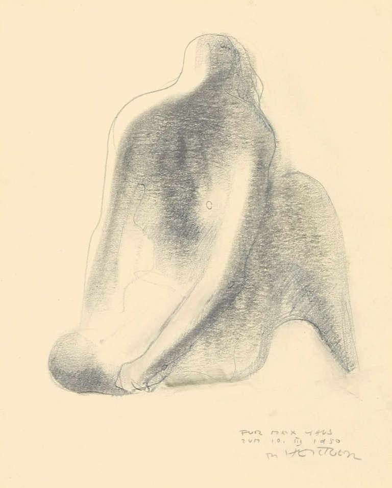 Auf diesem Bild ist das folgende Kunstwerk zu sehen: Bernhard Heiliger. Sitzende. 1950.