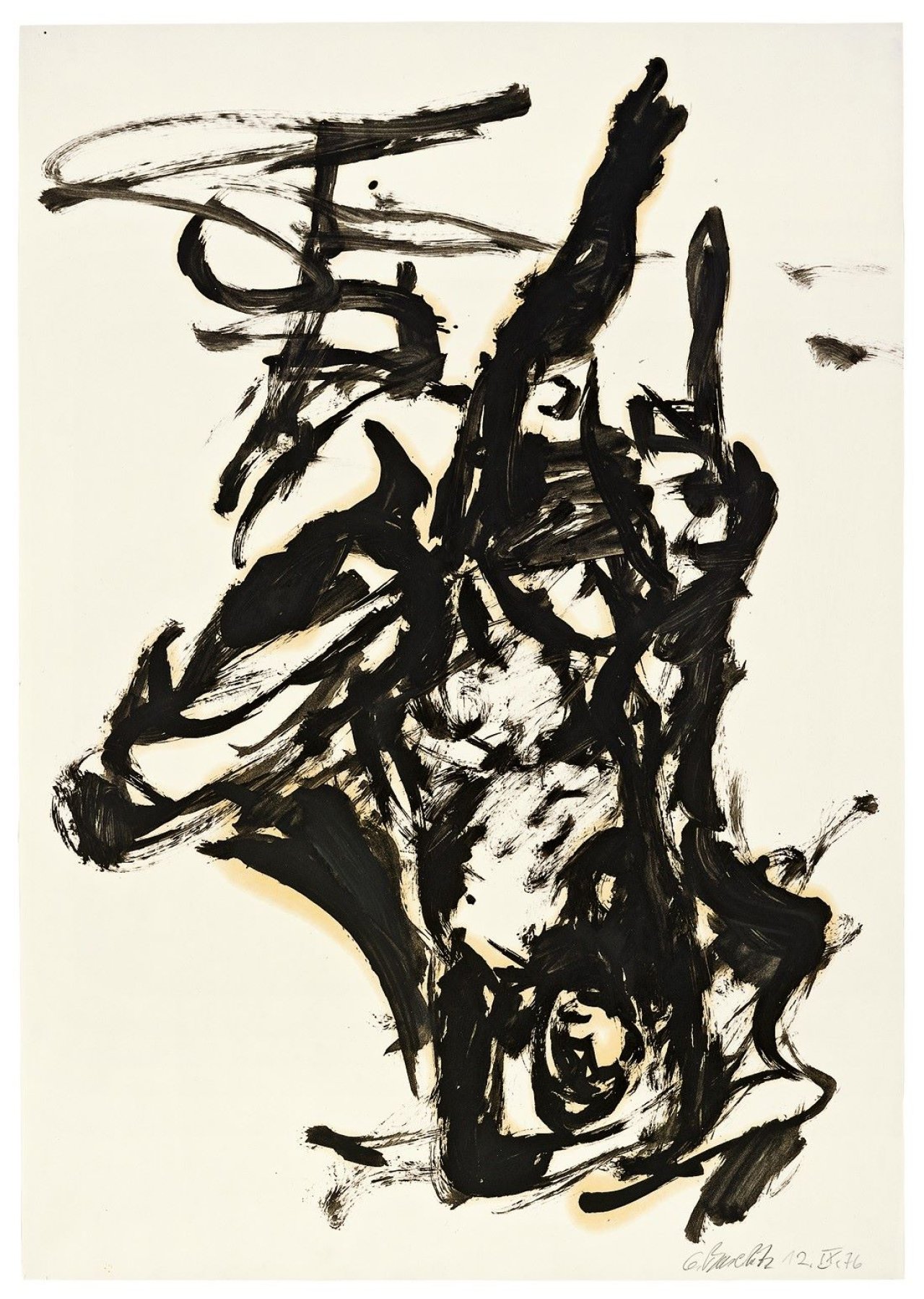 This picture shows the following artwork: Georg Baselitz. Akt. 1976.