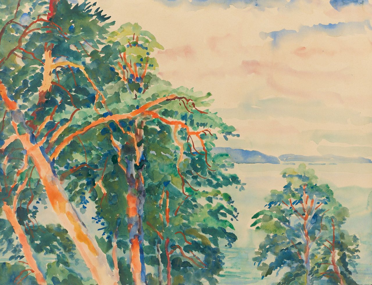 This picture shows the following artwork: Philipp Franck. Blick auf den Wannsee. 1940.