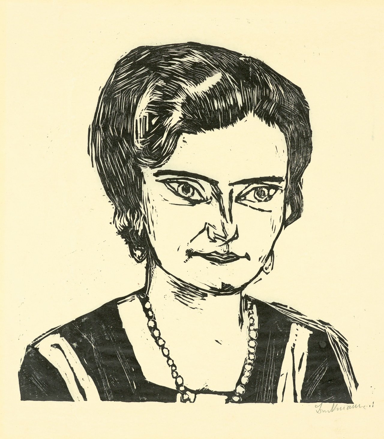 Auf diesem Bild ist das folgende Kunstwerk zu sehen: Max Beckmann. „Bildnis Frau H.M. (Naila)“. 1923.
