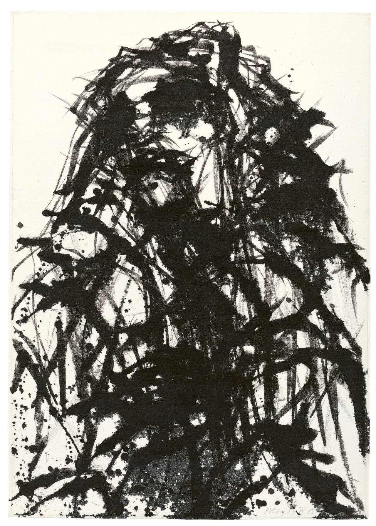 Auf diesem Bild ist das folgende Kunstwerk zu sehen: Max Uhlig. Ohne Titel (Bildnis). 1989.