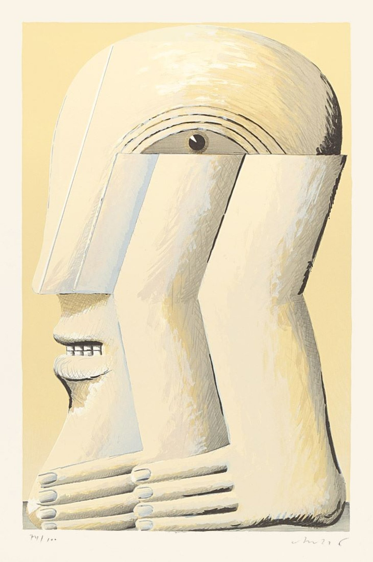 This picture shows the following artwork: Horst Antes. „Kopf hell (ganze Figur)“. 1975.