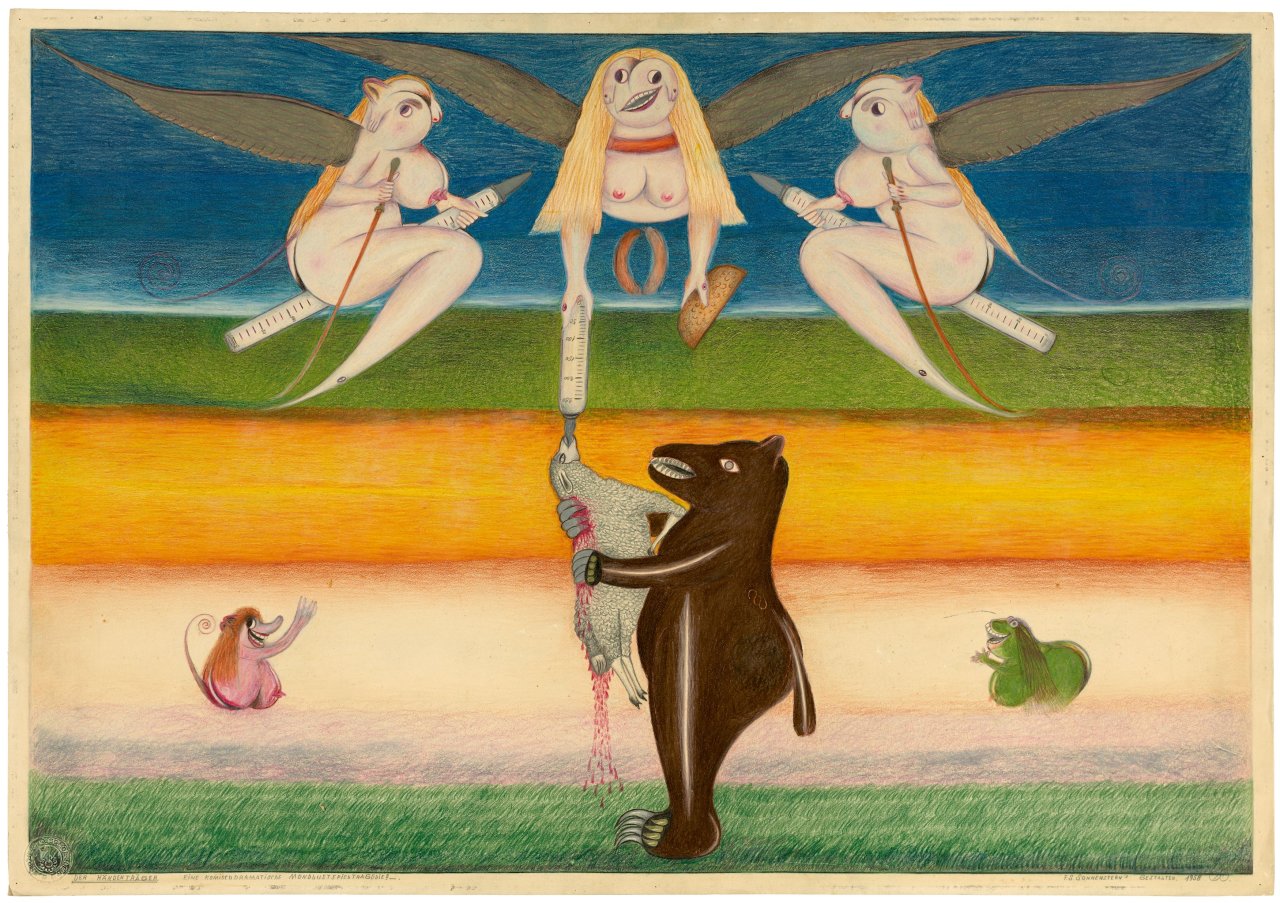Catalog image of „Der Händenträger - eine komisch-dramatische Mondlustspieltragödie?“. 1958
