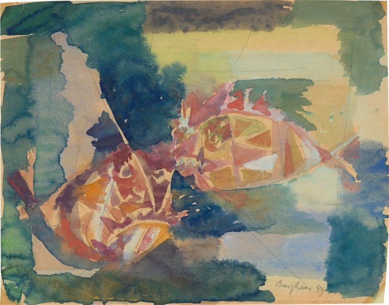 Auf diesem Bild ist das folgende Kunstwerk zu sehen: Eduard Bargheer. „Fische“. 1949.