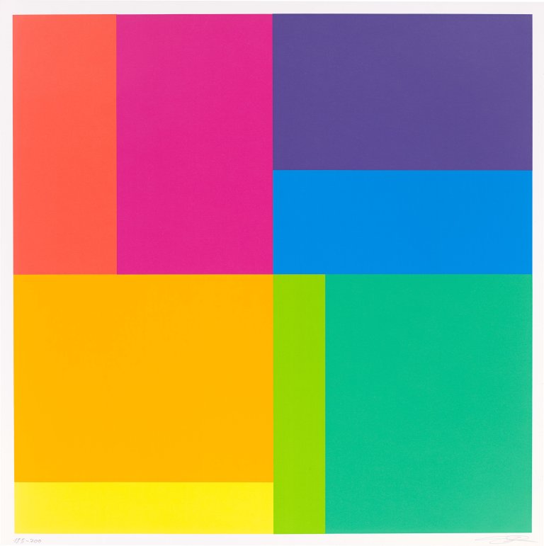 Auf diesem Bild ist das folgende Kunstwerk zu sehen: Richard Paul Lohse. „Bewegung von acht Farben um eine Achse“. 1971/72.