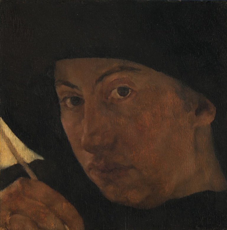 Auf diesem Bild ist das folgende Kunstwerk zu sehen: Lotte Laserstein. „Selbstportrait in Schwarz“. Um 1928.