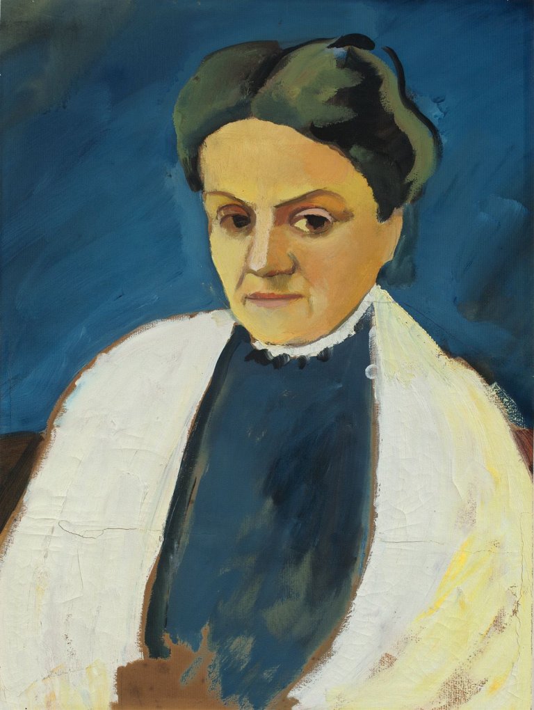 Auf diesem Bild ist das folgende Kunstwerk zu sehen: August Macke. „Porträtstudie Sofie Gerhardt“. 1912.