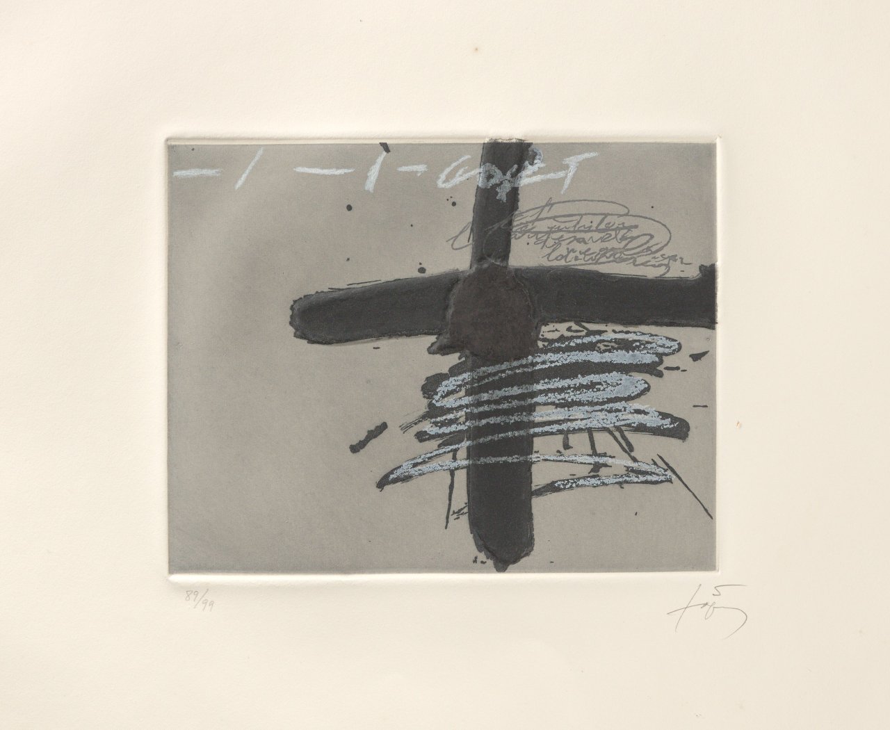 This picture shows the following artwork: Antoni Tàpies. „Aparicions 8“. 1982.