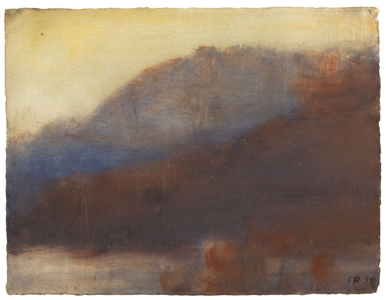 Auf diesem Bild ist das folgende Kunstwerk zu sehen: Christian Rohlfs. „Berge am See“. 1935.