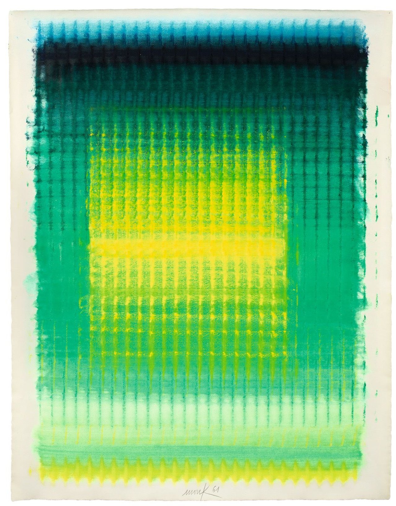 Auf diesem Bild ist das folgende Kunstwerk zu sehen: Heinz Mack. Ohne Titel. 1961.