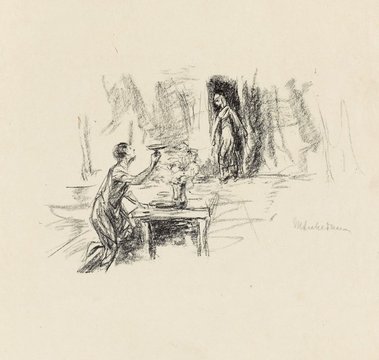 Auf diesem Bild ist das folgende Kunstwerk zu sehen: Max Liebermann. „Die Braut von Korinth 1 (Nächtliche Begegnung) I“. 1924.