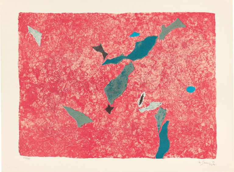 Auf diesem Bild ist das folgende Kunstwerk zu sehen: Gustave Singier. „Migration solaire“ / Ohne Titel. 1961.