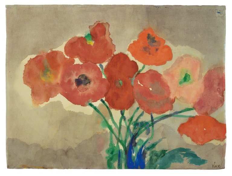 This picture shows the following artwork: Emil Nolde. Roter Mohn.