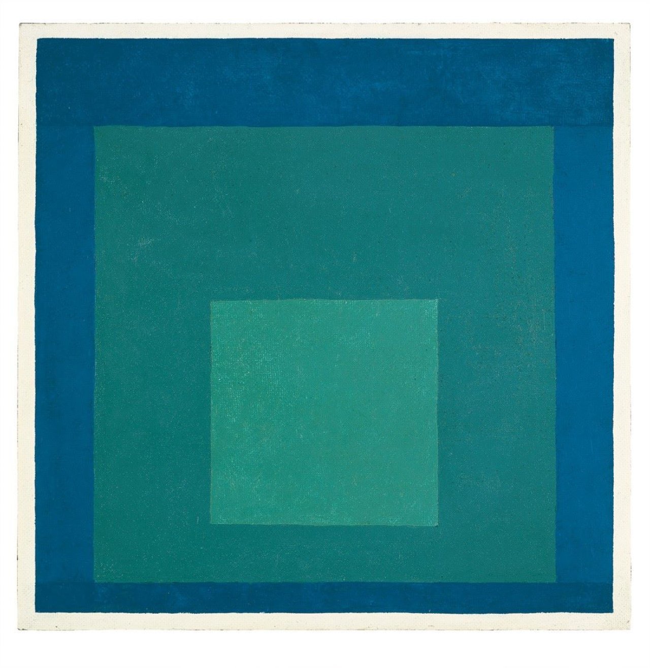 Auf diesem Bild ist das folgende Kunstwerk zu sehen: Josef Albers. „Homage to the Square (with variation)“. 1958-1960.