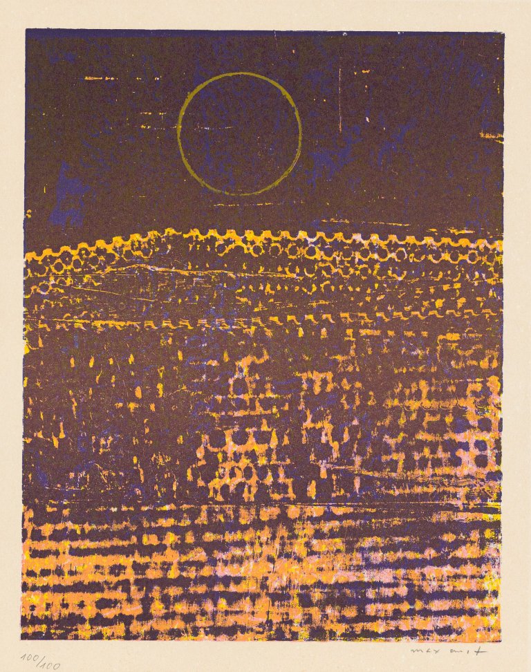 Auf diesem Bild ist das folgende Kunstwerk zu sehen: Max Ernst. „Le soleil. La ville entière“. 1968.