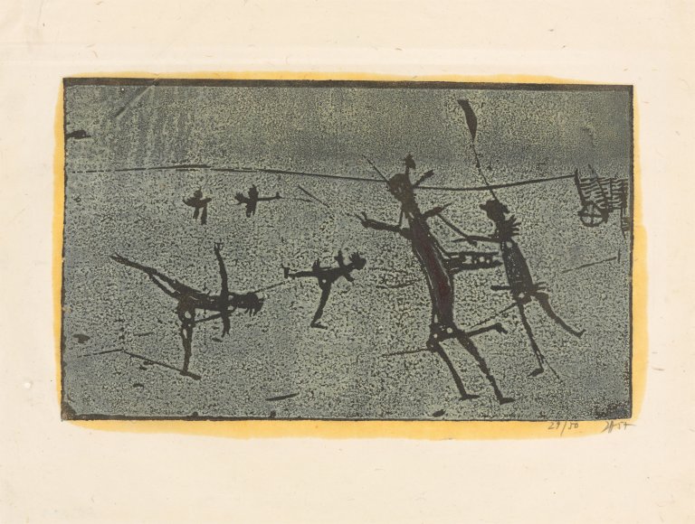 Auf diesem Bild ist das folgende Kunstwerk zu sehen: Horst Janssen. „Schlittschuhlaufen“. 1957/1987.