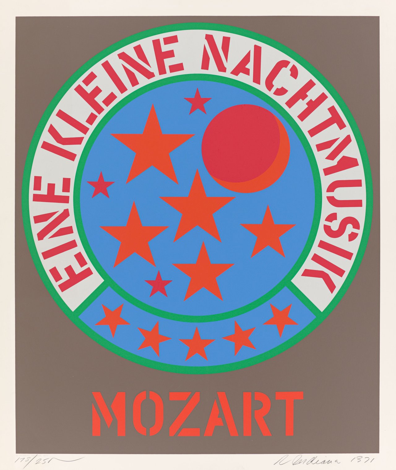 This picture shows the following artwork: Robert Indiana. ”Mozart - Eine kleine Nachtmusik”. 1971.