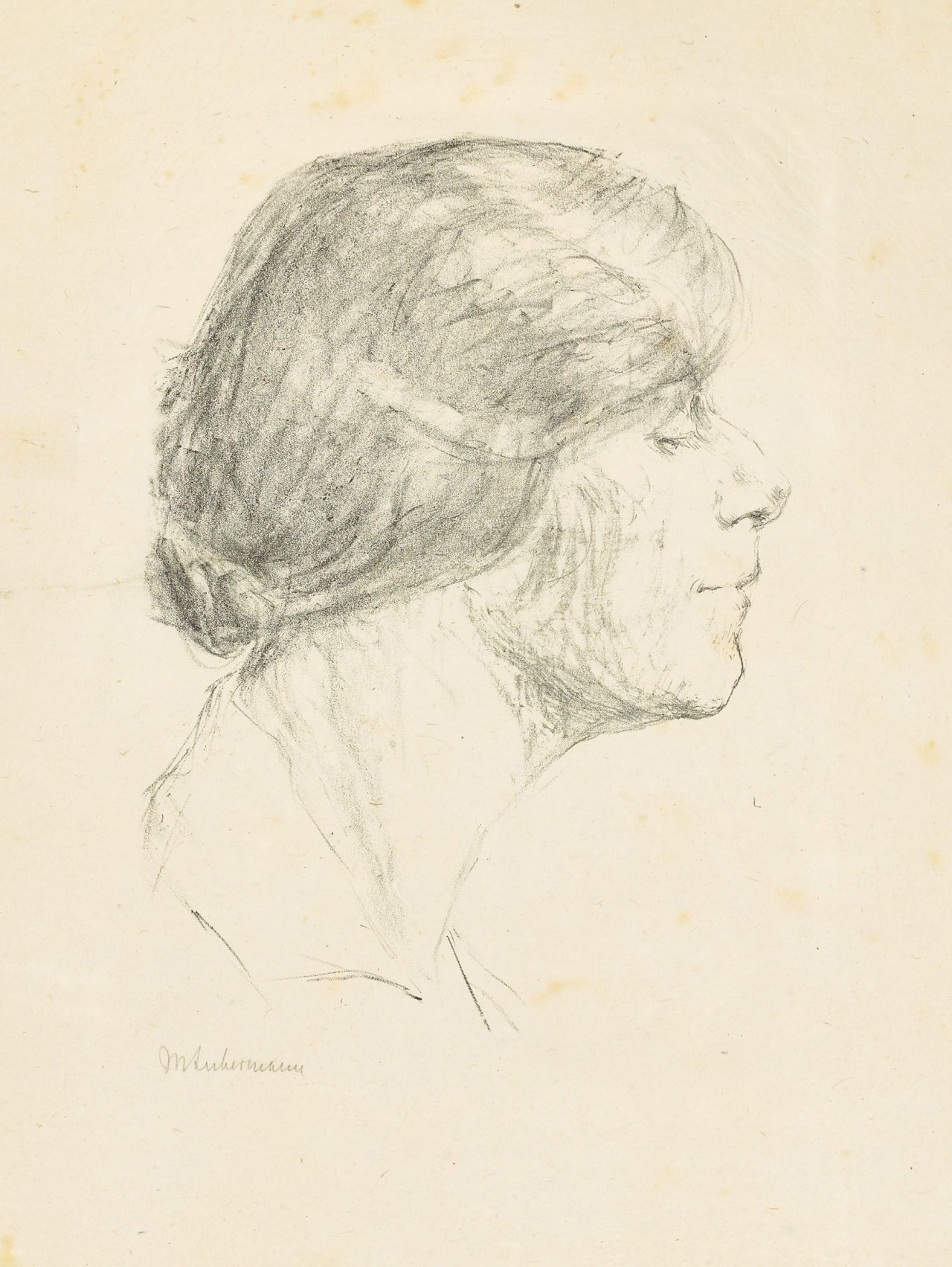 This picture shows the following artwork: Max Liebermann. „Frauenkopf“. 1926.