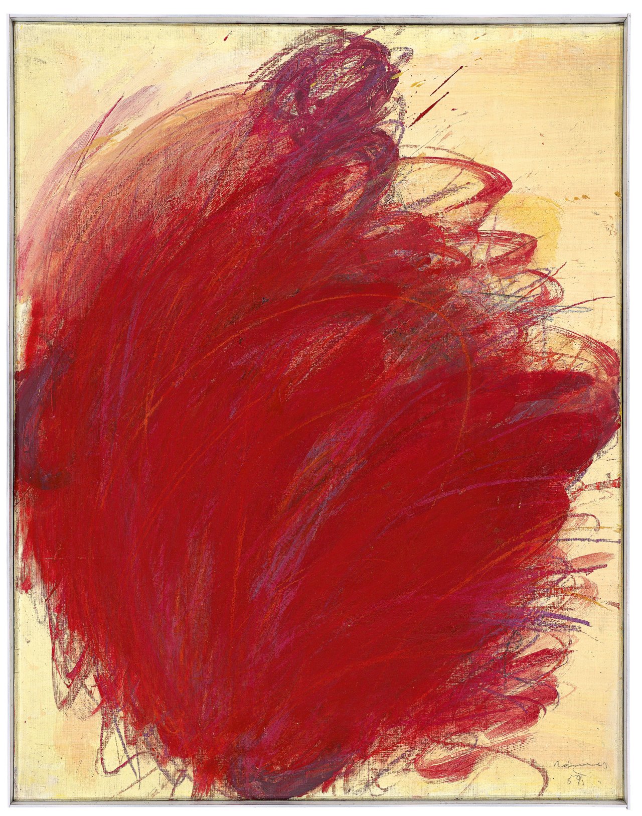 Auf diesem Bild ist das folgende Kunstwerk zu sehen: Arnulf Rainer. Ohne Titel (Rotes Bild). 1959.