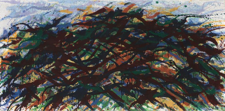 Auf diesem Bild ist das folgende Kunstwerk zu sehen: Max Uhlig. „Mecklenburger Landschaftsformation (bei Penzlin)“. 1978.