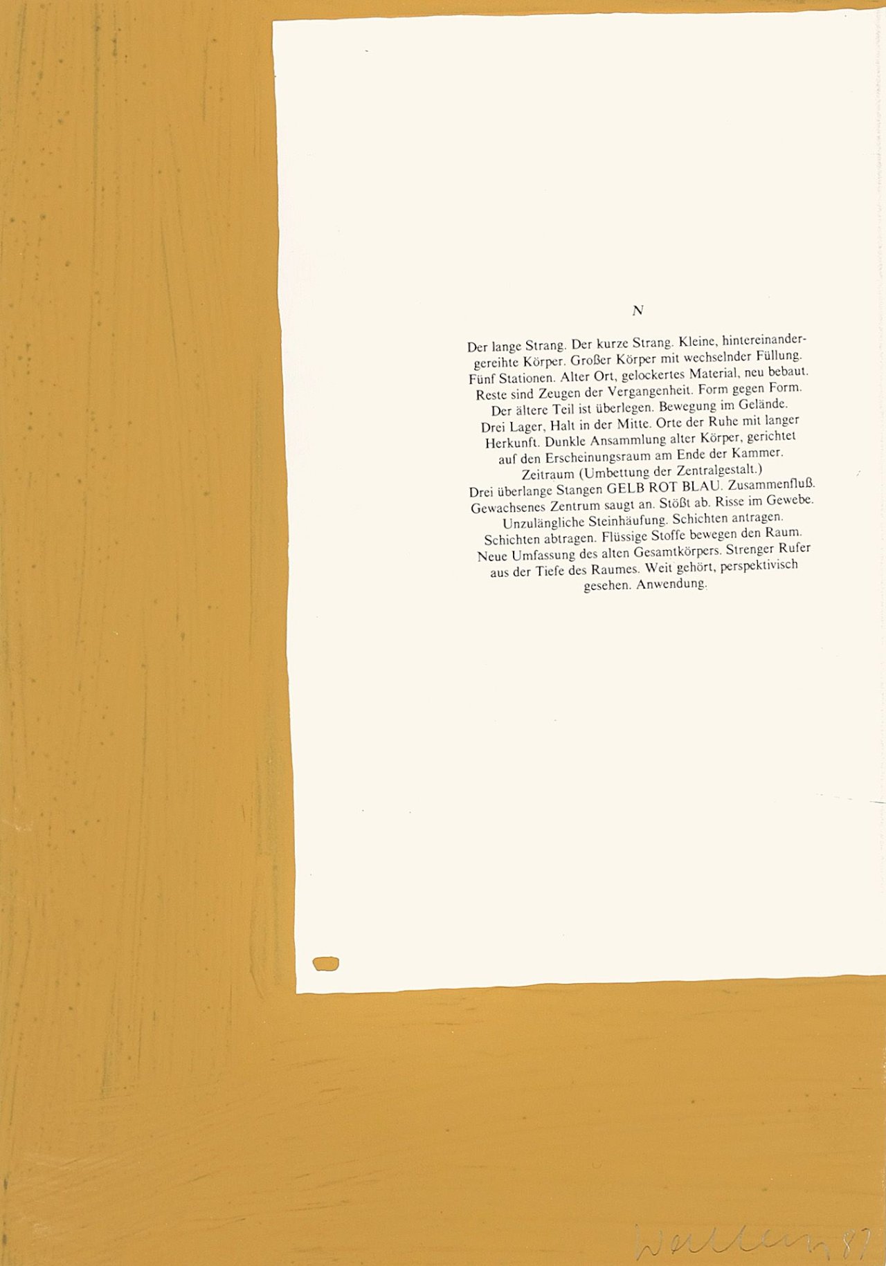 Auf diesem Bild ist das folgende Kunstwerk zu sehen: Franz Erhard Walther. Ohne Titel. 1987.