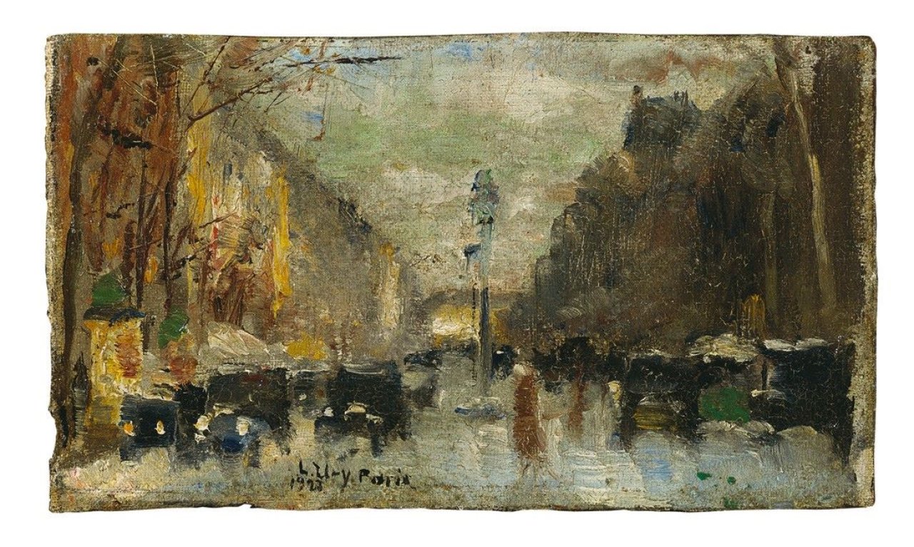 This picture shows the following artwork: Lesser Ury. „Boulevard in Paris“. 1928.
