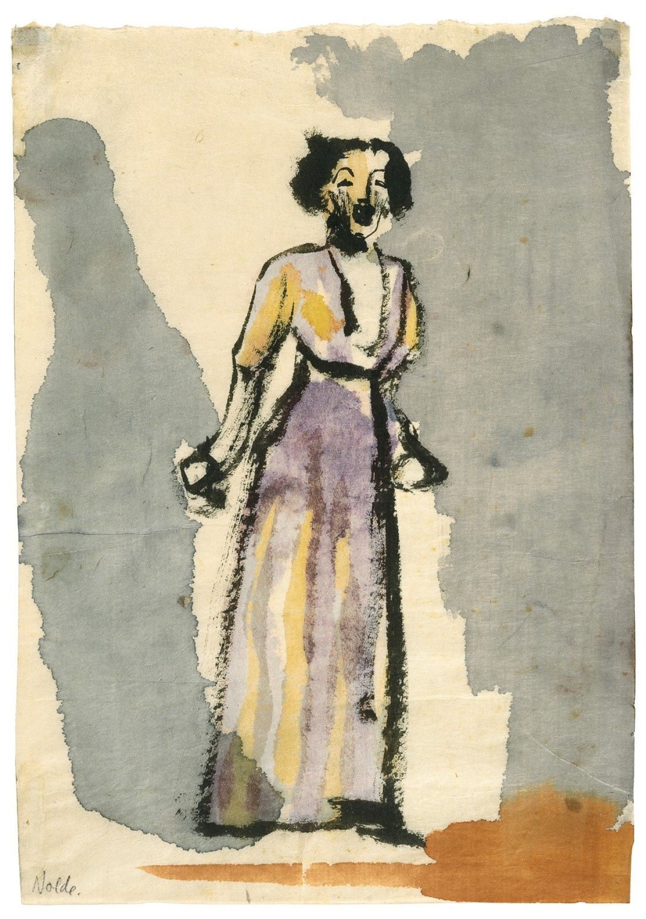 This picture shows the following artwork: Emil Nolde. Sängerin. Um 1911.