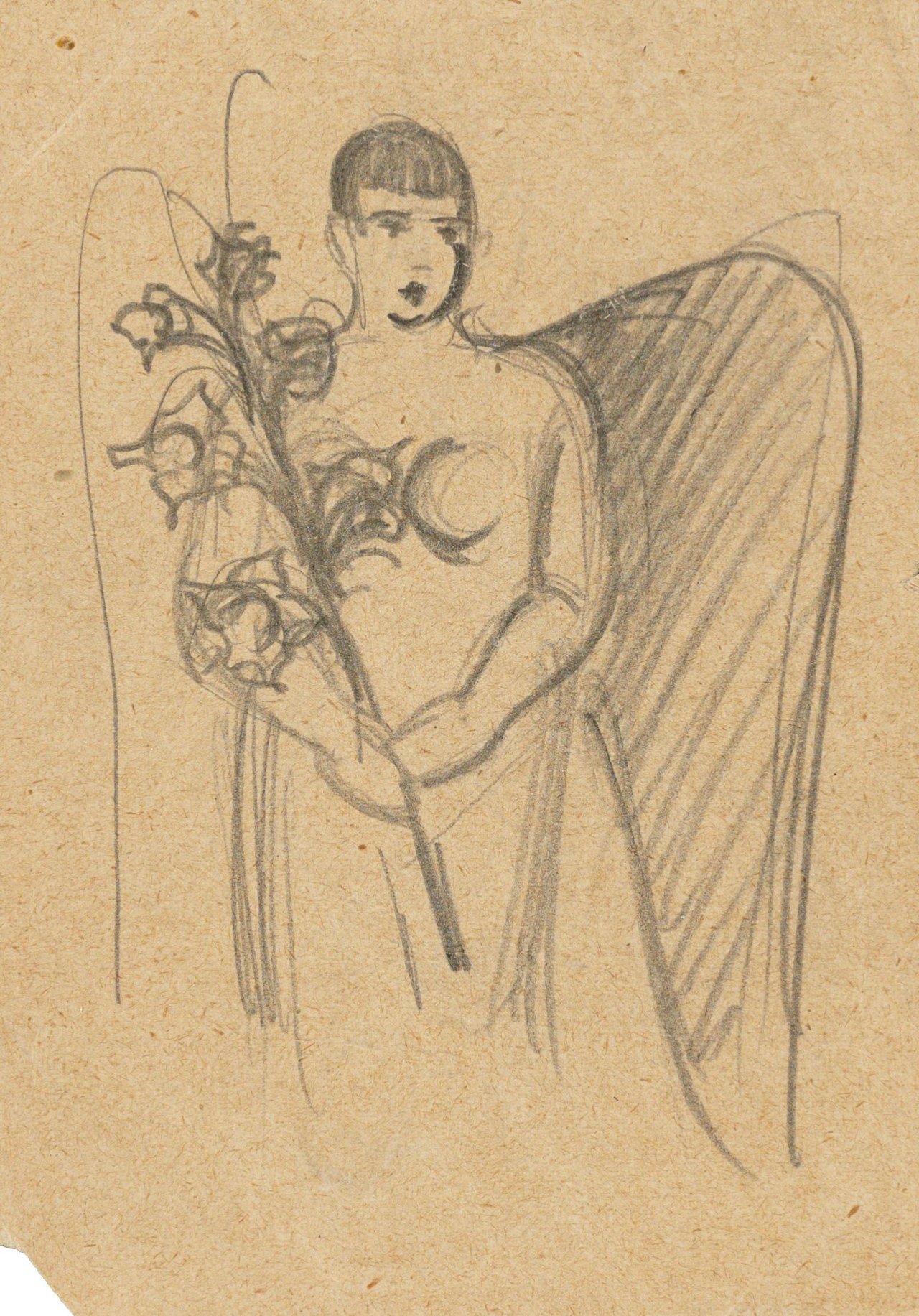 Auf diesem Bild ist das folgende Kunstwerk zu sehen: Anton Räderscheidt. „Ohne Titel (Marta Hegemann als Engel)“.