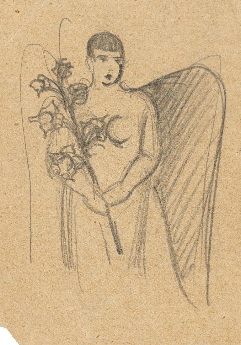 Auf diesem Bild ist das folgende Kunstwerk zu sehen: Anton Räderscheidt. „Ohne Titel (Marta Hegemann als Engel)“.