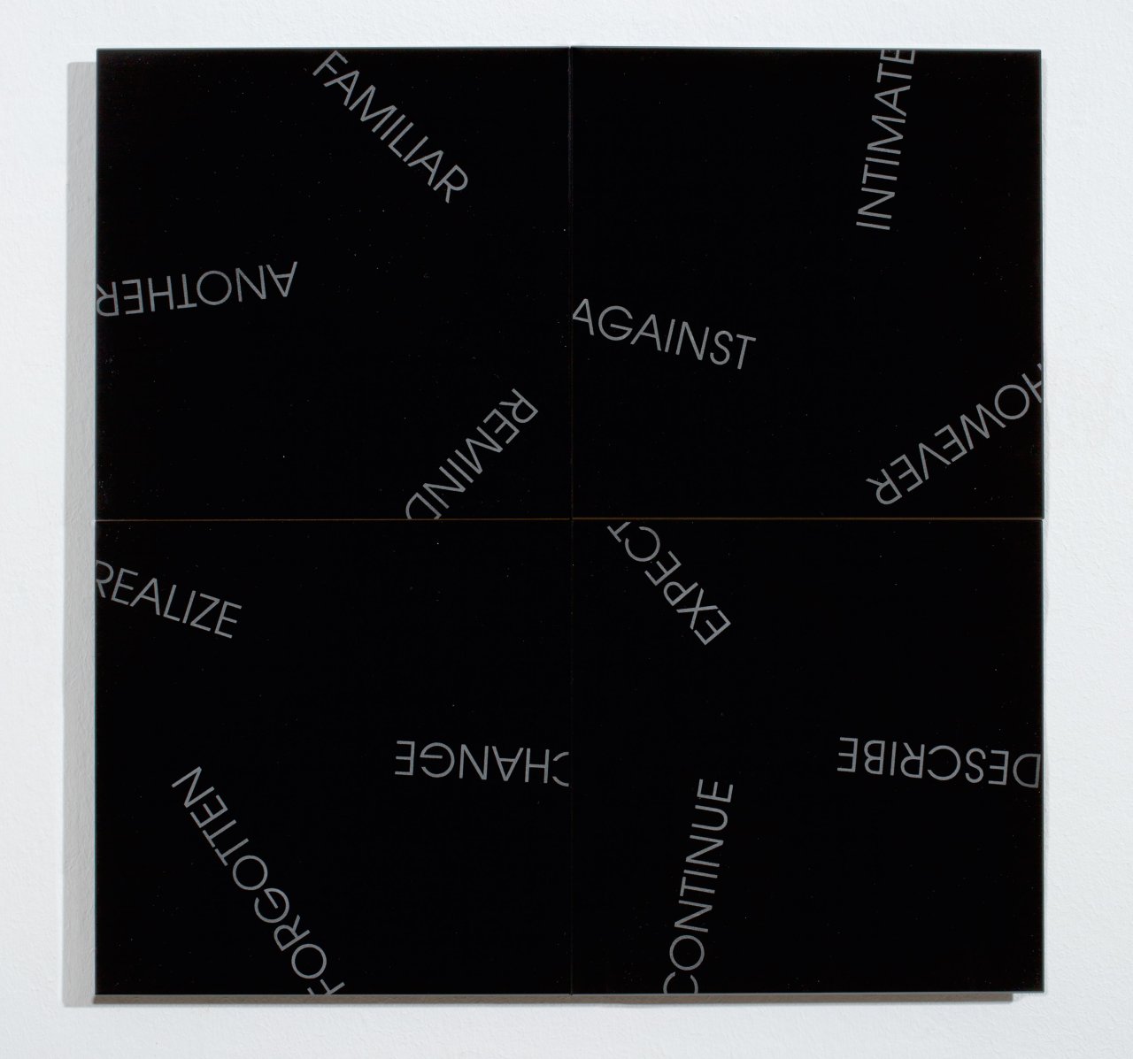 Auf diesem Bild ist das folgende Kunstwerk zu sehen: Robert Barry. „Four reflections“. 2008.