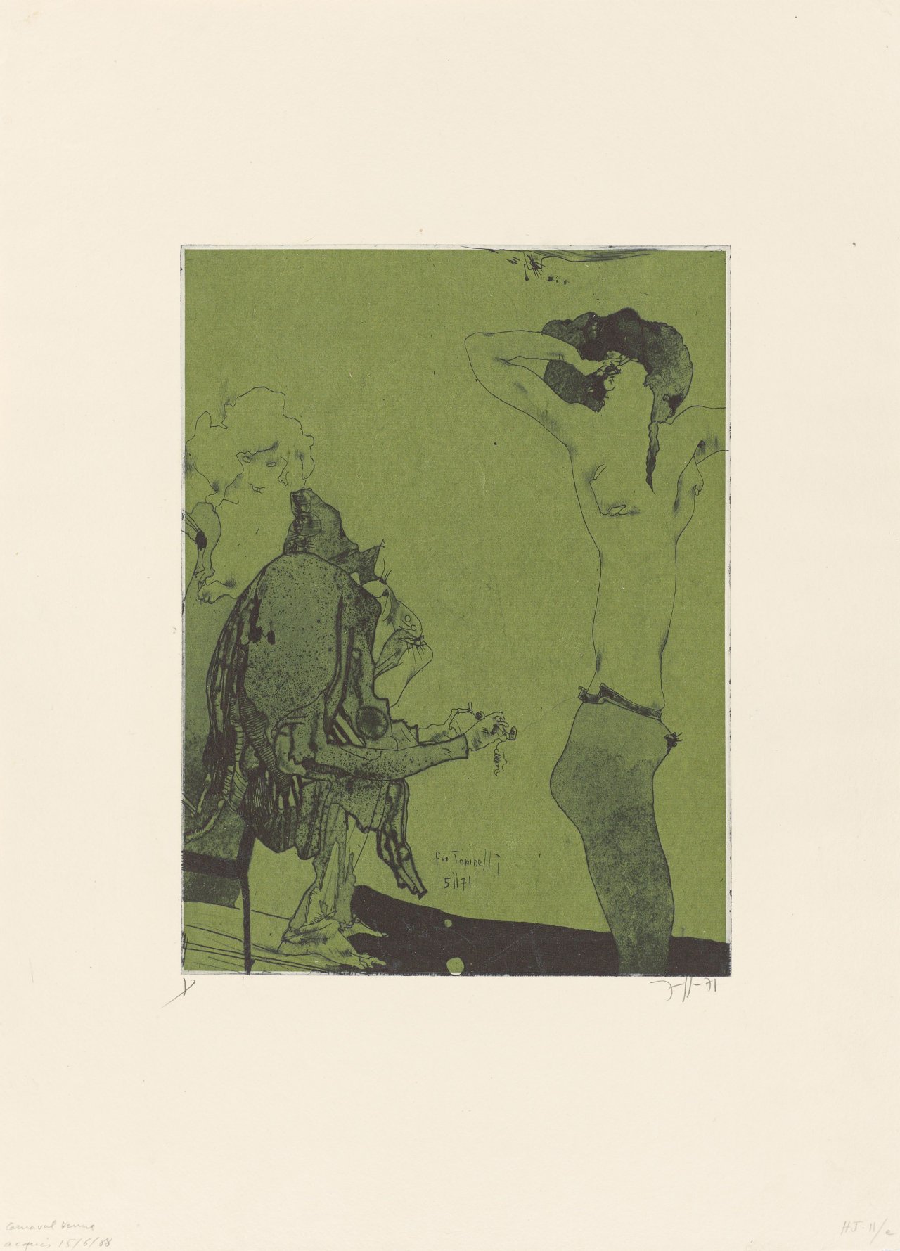 This picture shows the following artwork: Horst Janssen. ”Carnevale Venezia I”. 1971.