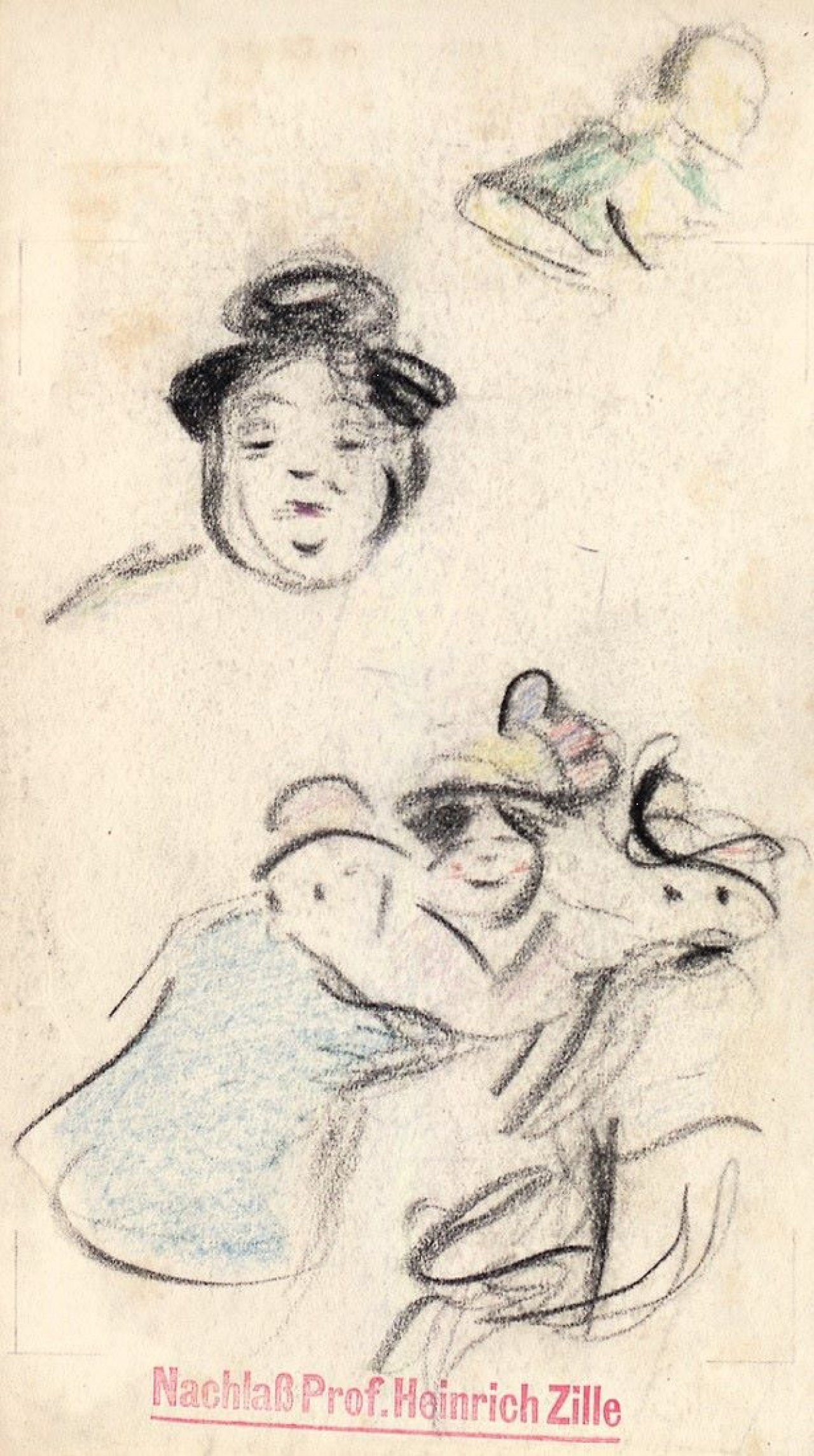 Auf diesem Bild ist das folgende Kunstwerk zu sehen: Heinrich Zille. Figurenstudien.