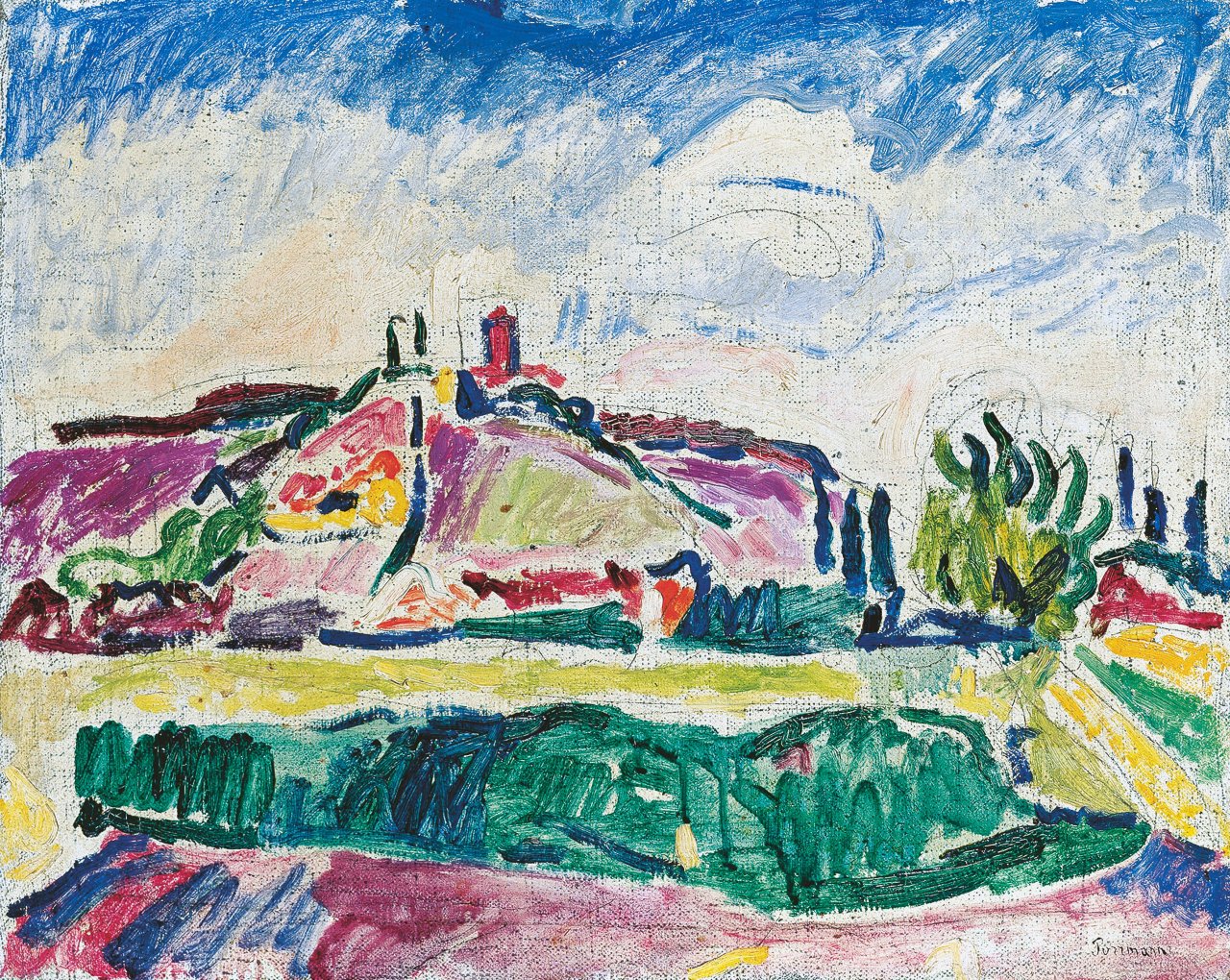 Auf diesem Bild ist das folgende Kunstwerk zu sehen: Hans Purrmann. „Burg Langhans“. 1914/15.